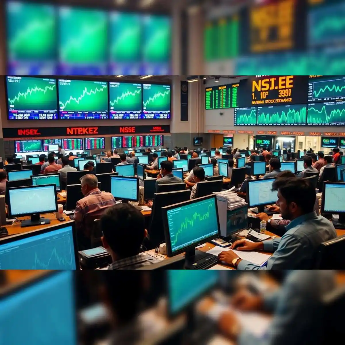 Stock market trading floor