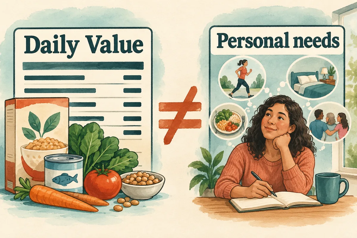 Daily Value and personal needs shown as different concepts