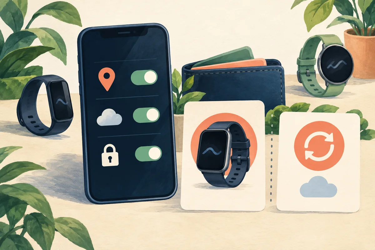 Illustrated privacy switches and separate hardware and recurring-service cards